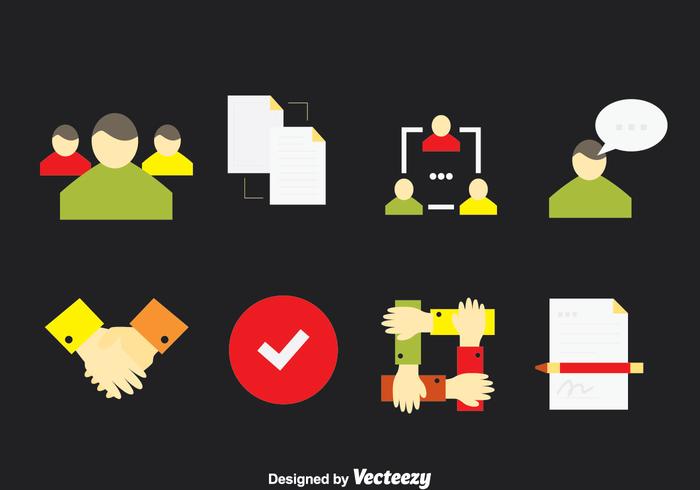 Gemeinsam arbeiten Icons Vector