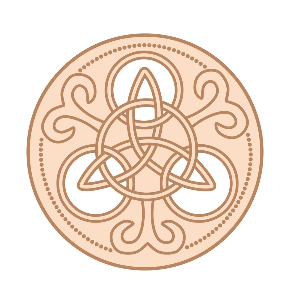 Keltischer Dreifaltigkeitsknoten. Anhänger. beige trendy, Design mit Runen vektor