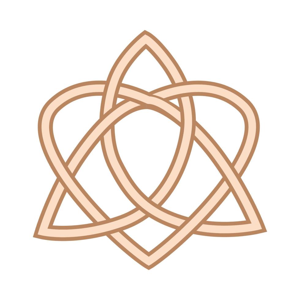 triquetra hjärta celtic ändlös Knut, en slavic symbol utsmyckade med scandinavian mönster. beige trendig vektor