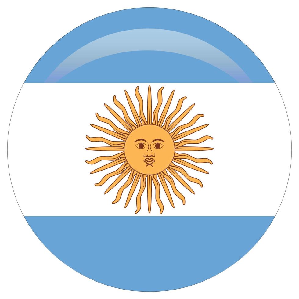 originelle und einfache argentinische flagge isoliert in offiziellen farben und korrekten proportionen vektor