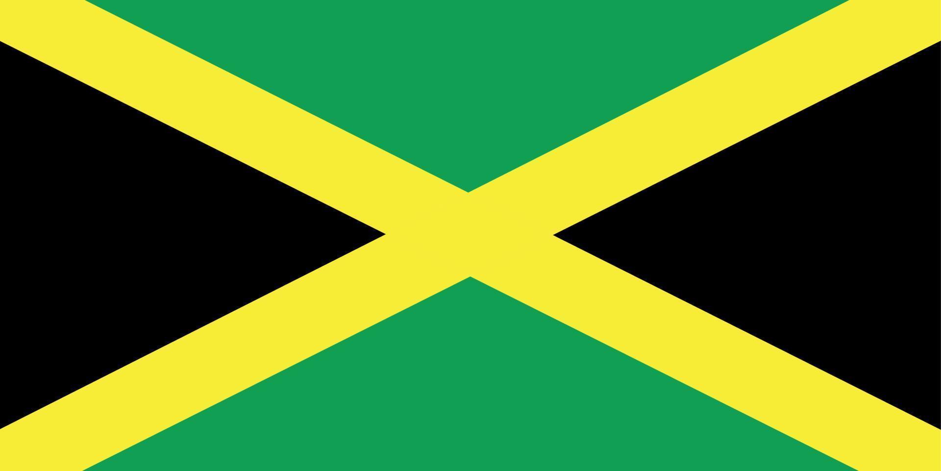 vinka flagga av jamaica. fladdrande textil- jamaican flagga. de korsa, svart, grön, och guld vektor