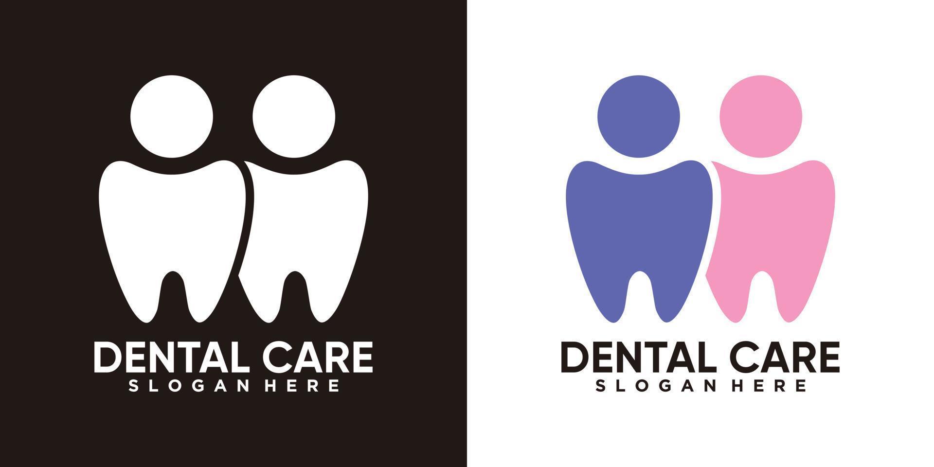 dental vård logotyp design med kreativ begrepp vektor