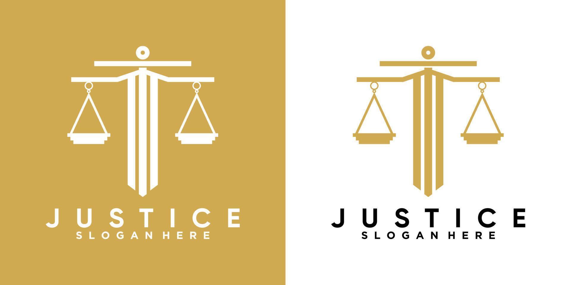 rättvisa logotyp design med stil och kretiv begrepp vektor