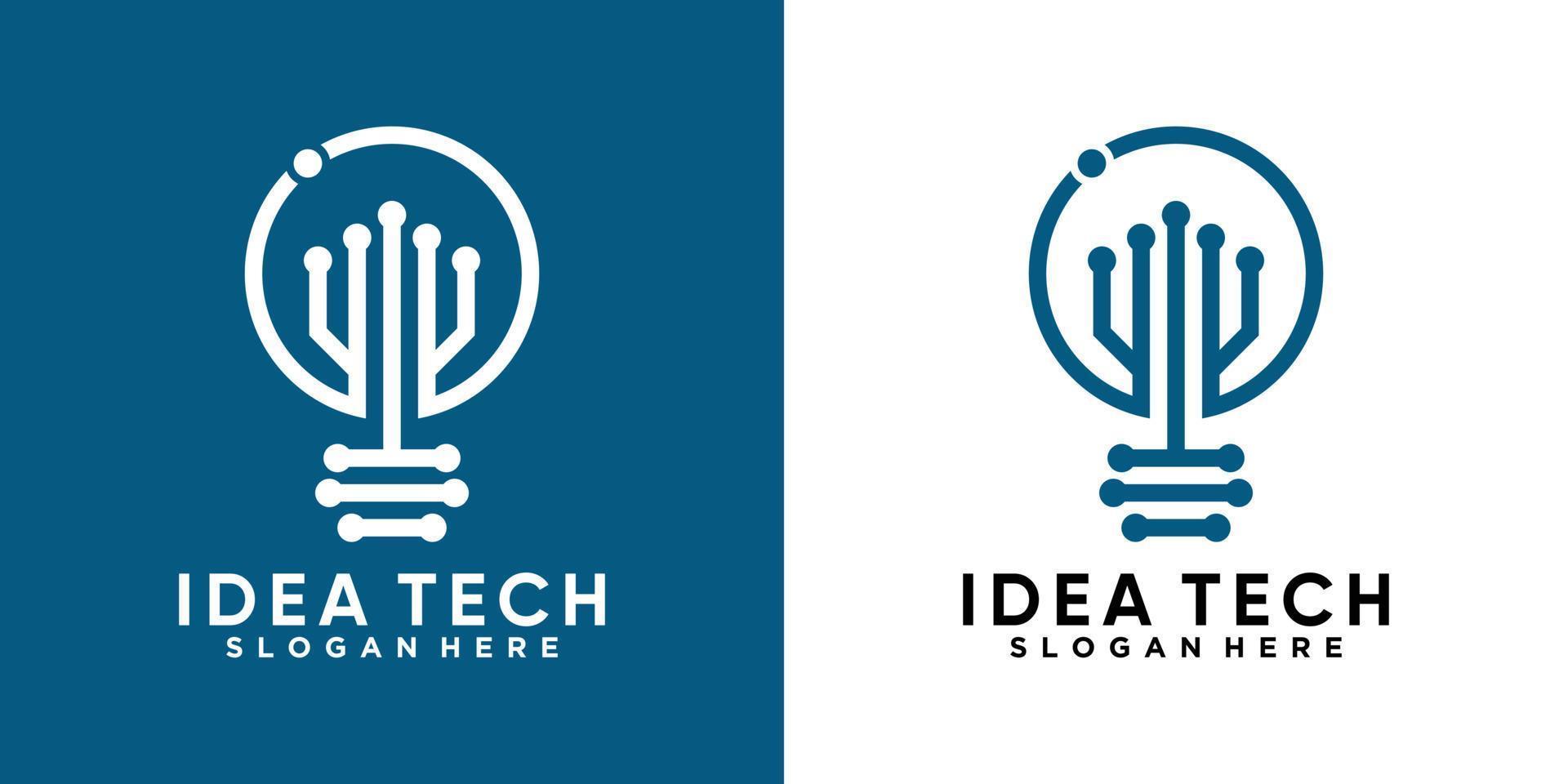 Ideen-Tech-Logo-Design mit kreativem Konzept vektor