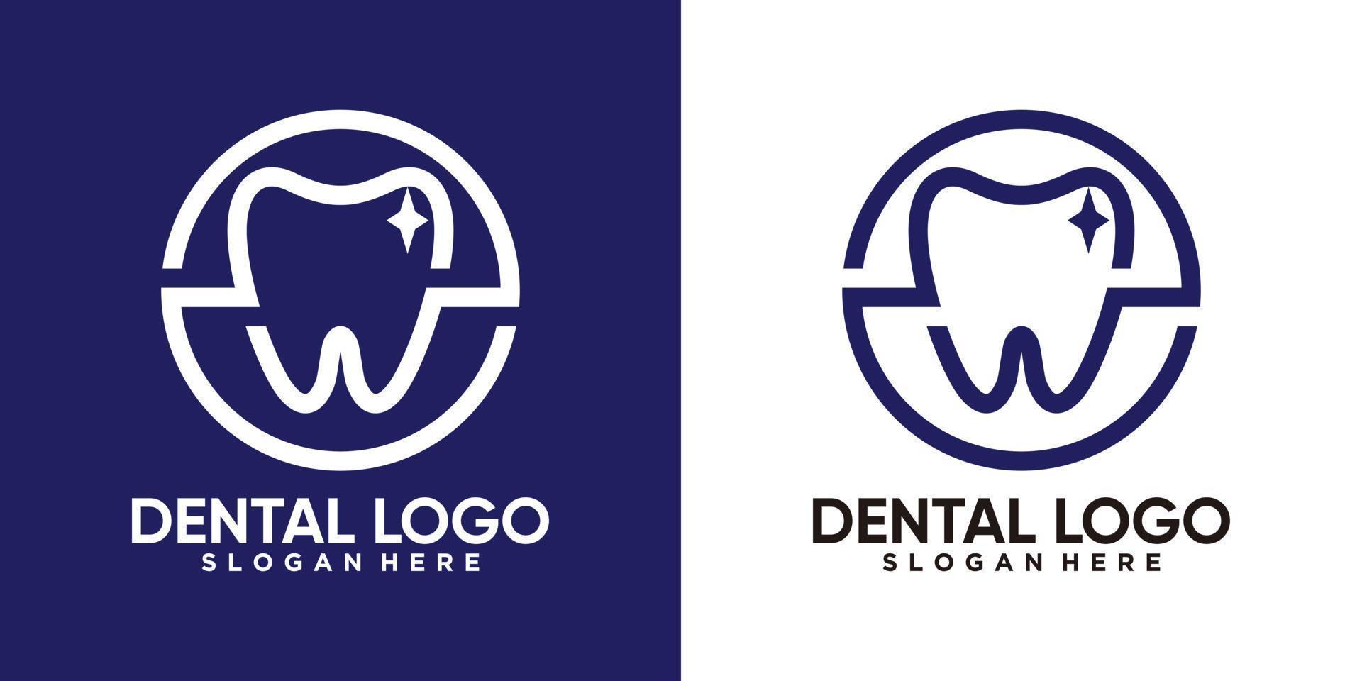 dental logotyp design med kreativ begrepp vektor