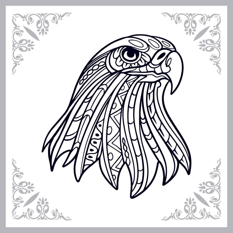 Adler-Mandala-Kunst isoliert auf weißem Hintergrund vektor