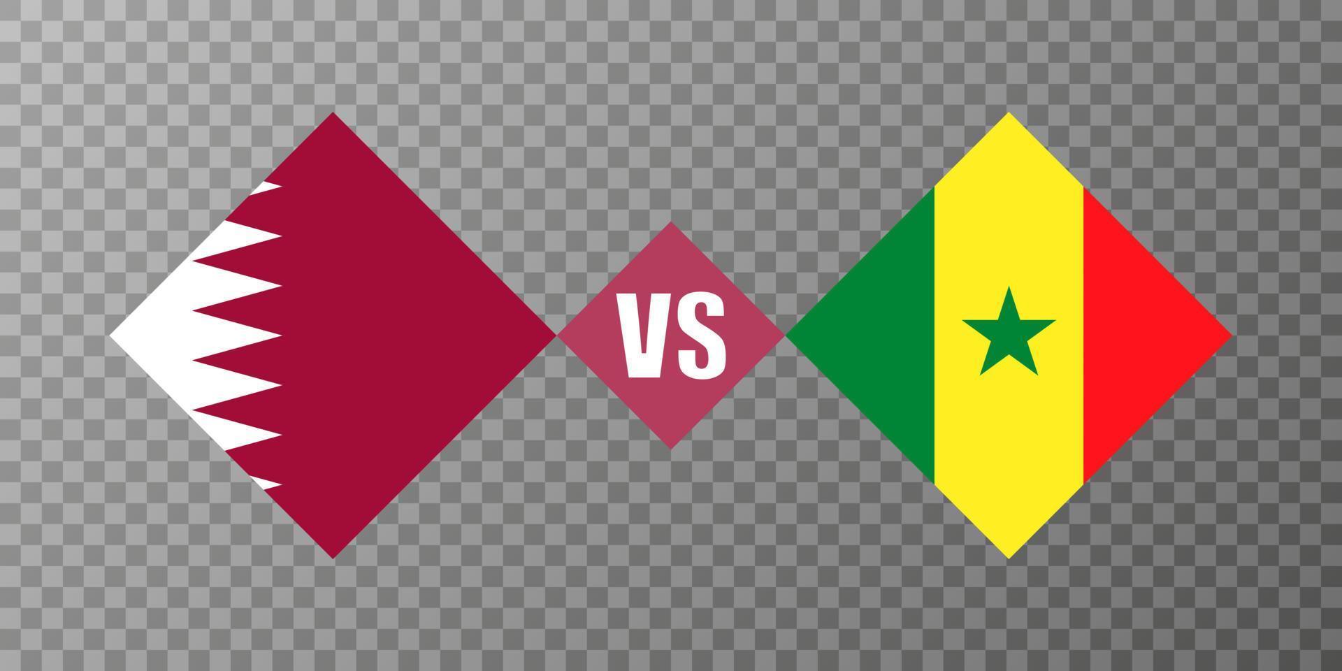 senegal vs qatar flagga koncept. vektor illustration.