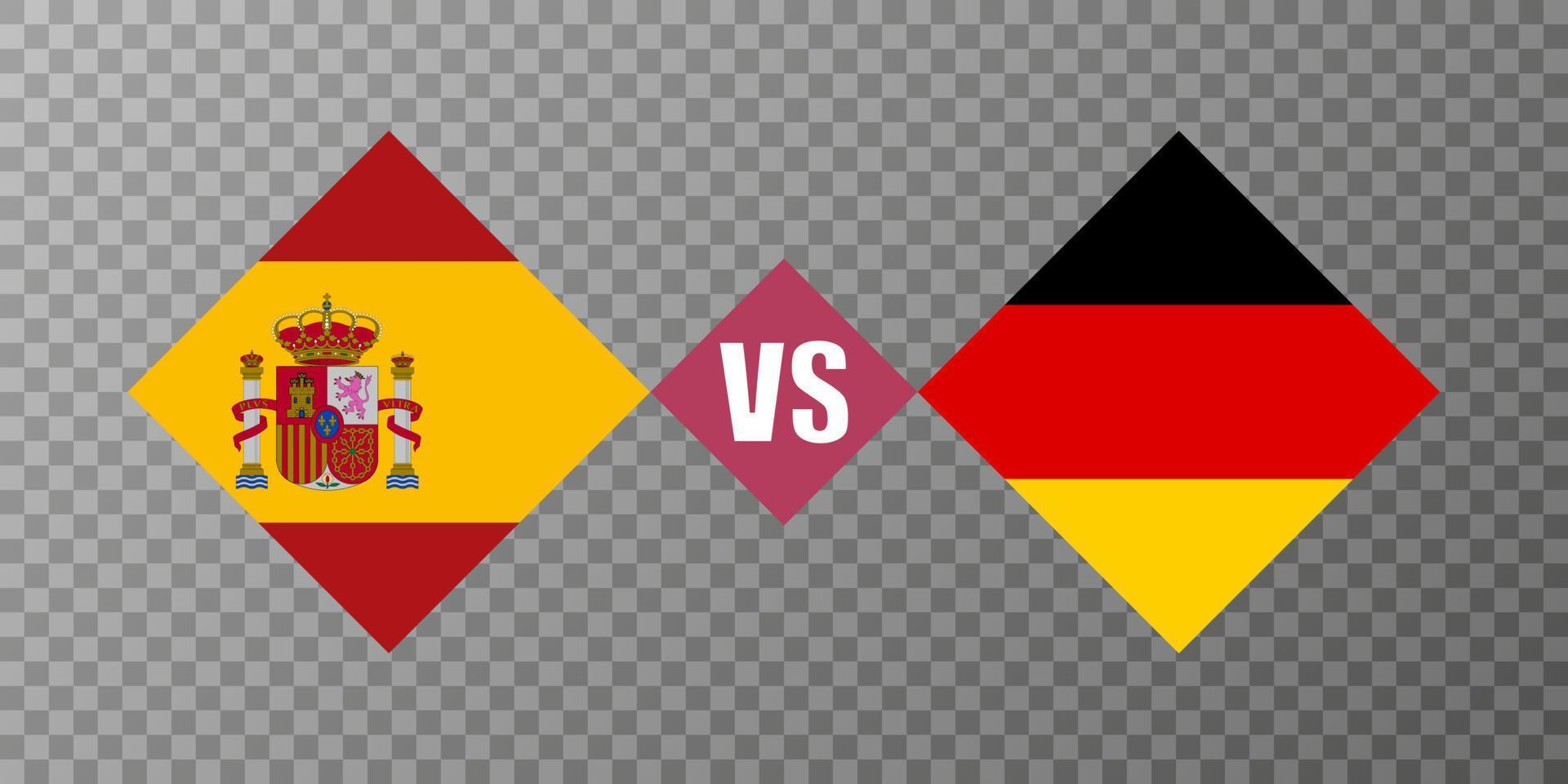 spanien vs deutschland flaggenkonzept. Vektor-Illustration. vektor