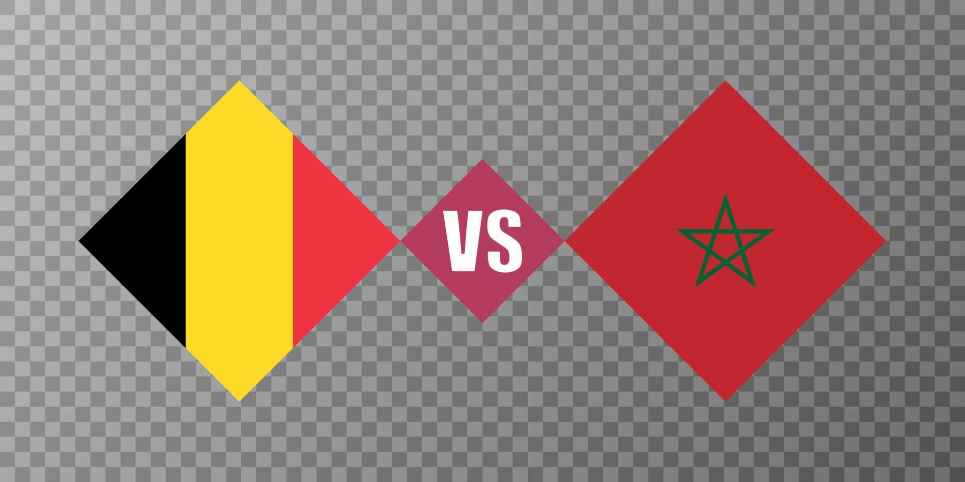 belgien vs marokko flaggenkonzept. Vektor-Illustration. vektor