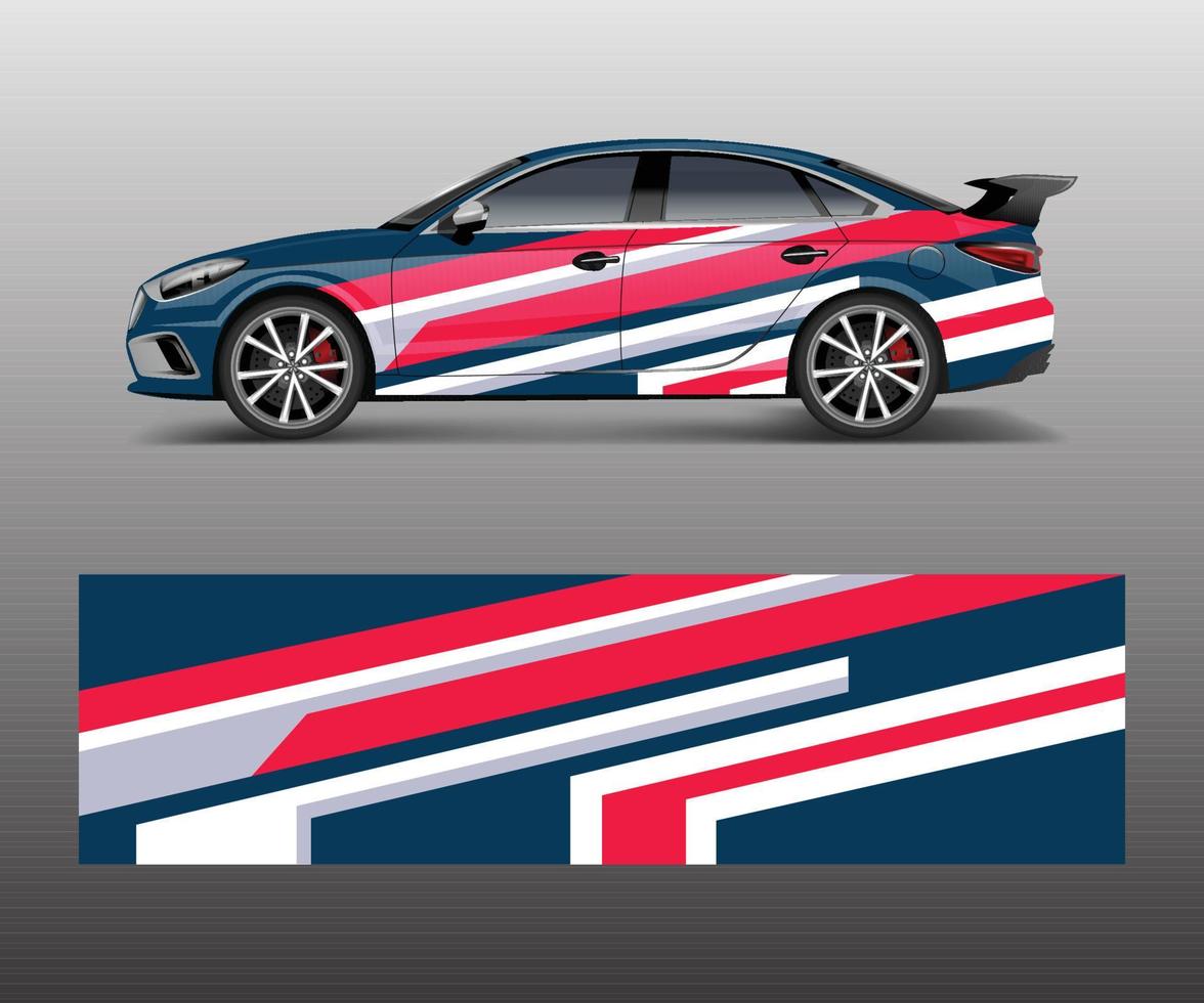 Car Wrap Design für Sportwagen. Car Wrap Design für Branding, Dienstleistungen, Unternehmen. vektor