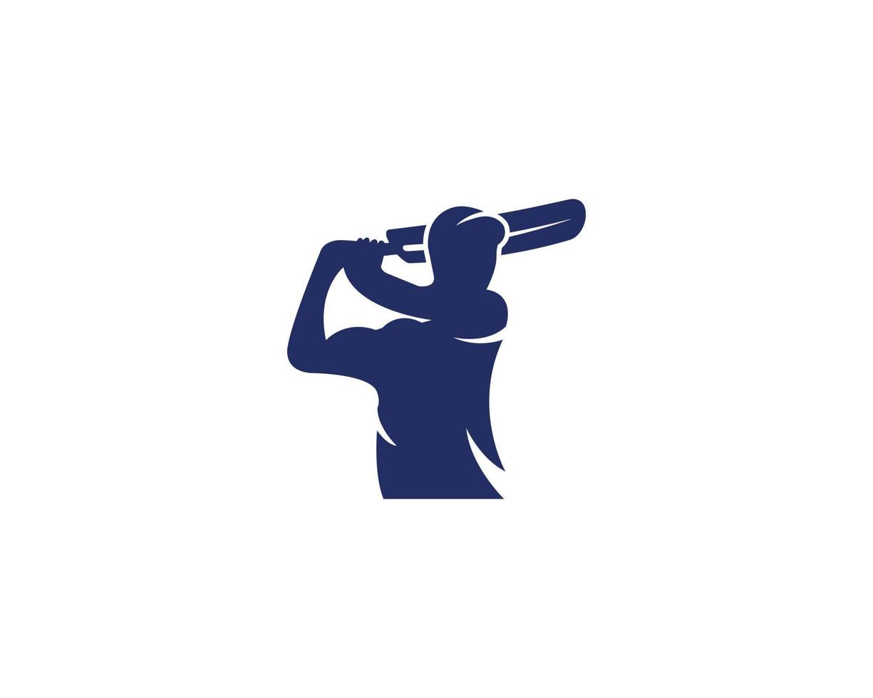 cricket-spieler und cricket-sport-logo-design-vektor-symbol-symbol-vorlage-illustration. vektor
