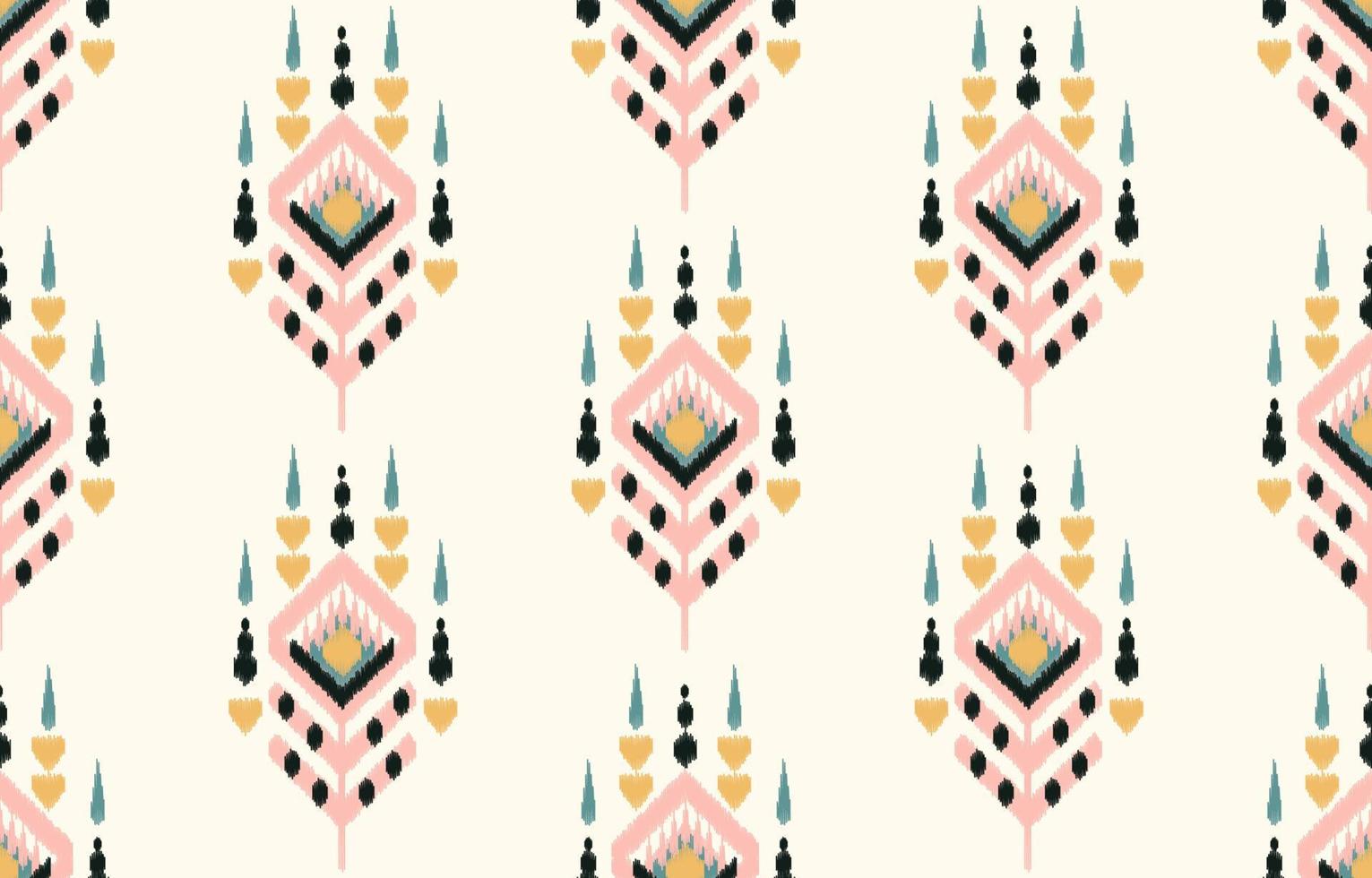 ethnisches Muster Ikat nahtlos. stammesafrikanischer indischer traditioneller stickereivektorhintergrund. aztekischer Stoff Teppich Batik Ornament Chevron Textildekoration Tapete vektor