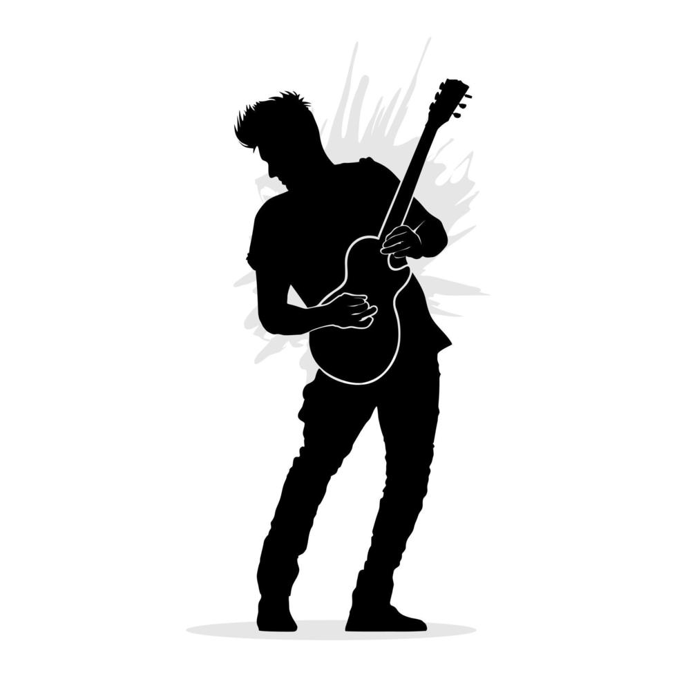 Mann, der Gitarre spielt. abstrakter Silhouettenvektor vektor