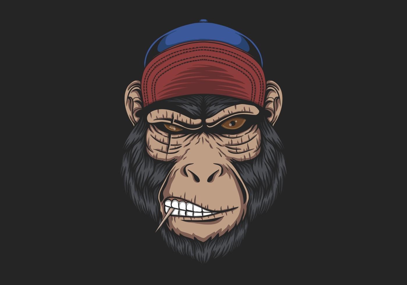 monkey head cap vektor