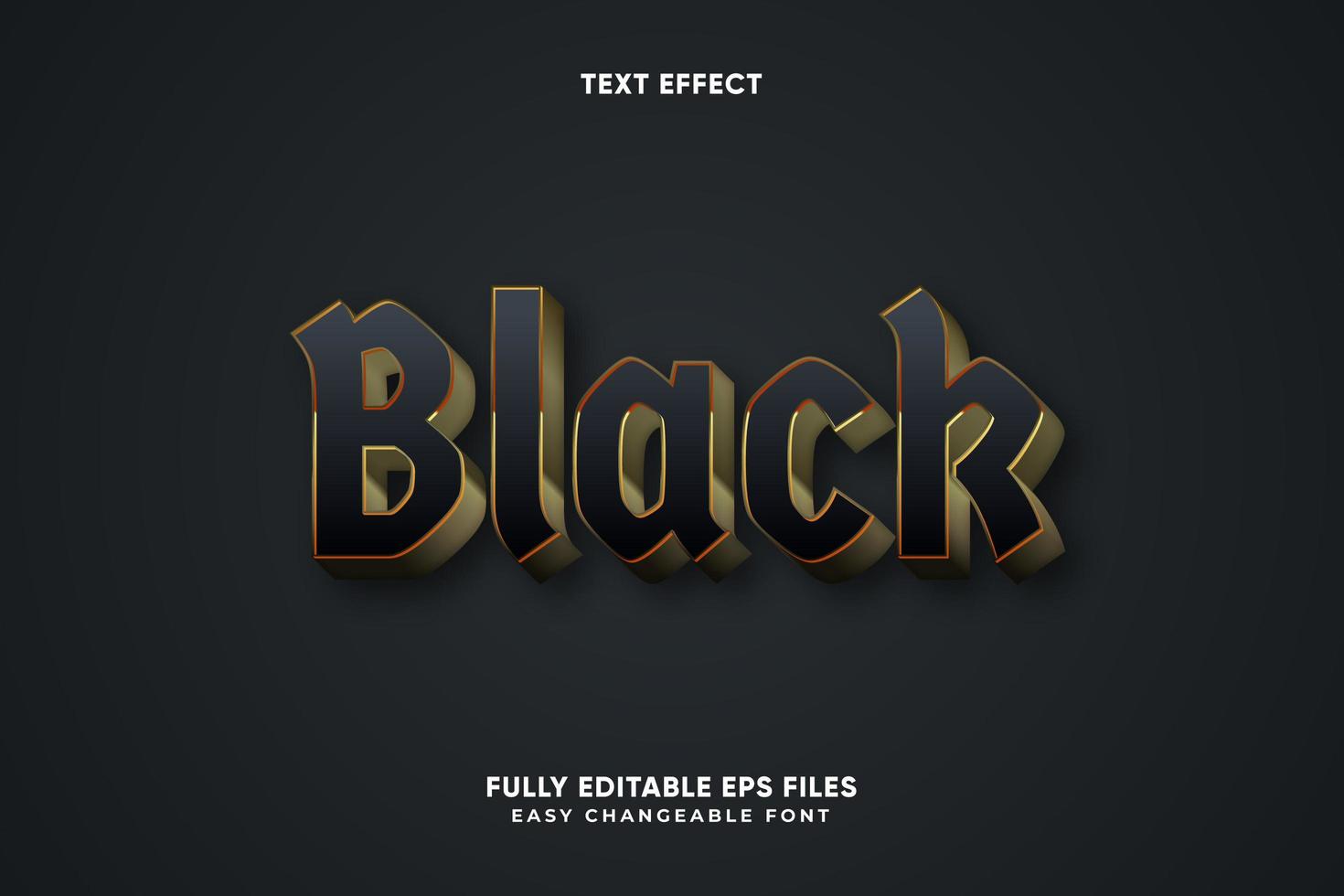 bearbeitbarer schwarzer Texteffekt vektor