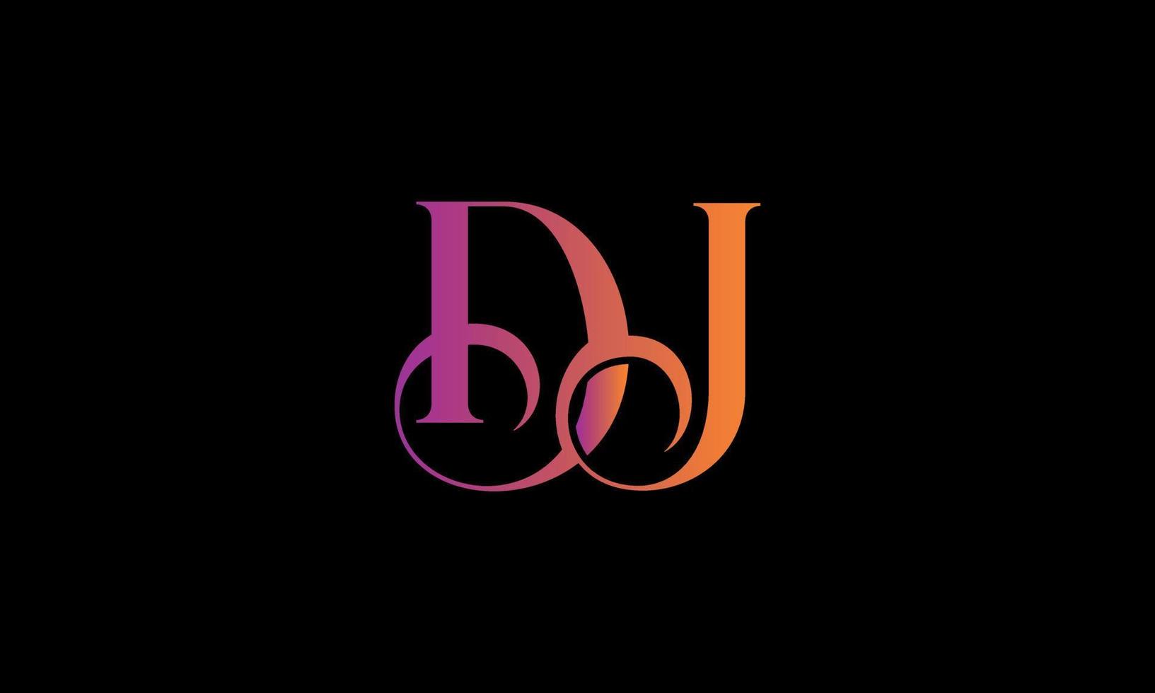 Buchstabe DJ-Vektor-Logo kostenlose Vorlage kostenloser Vektor