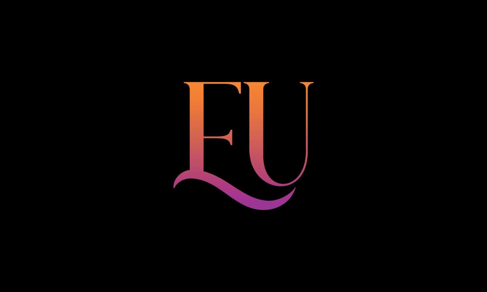 Buchstabe eu-Vektor-Logo kostenlose Vorlage kostenloser Vektor