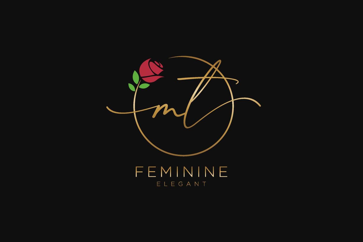 första mt feminin logotyp skönhet monogram och elegant logotyp design, handstil logotyp av första signatur, bröllop, mode, blommig och botanisk med kreativ mall. vektor