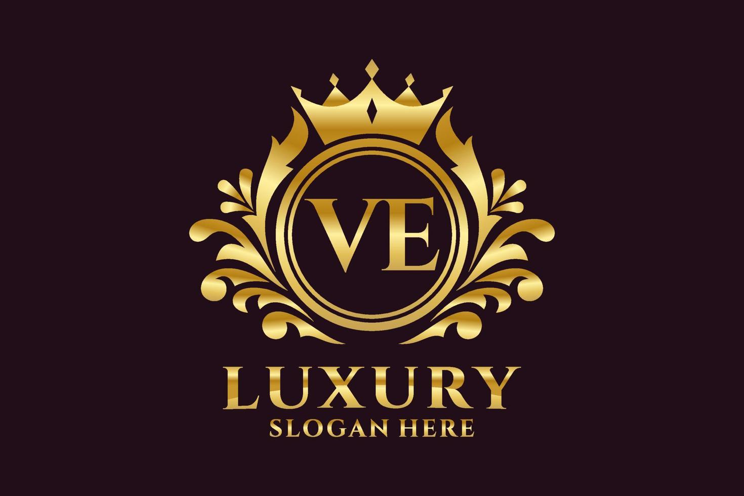 Anfangsbuchstabe ve Royal Luxury Logo Vorlage in Vektorgrafiken für luxuriöse Branding-Projekte und andere Vektorillustrationen. vektor