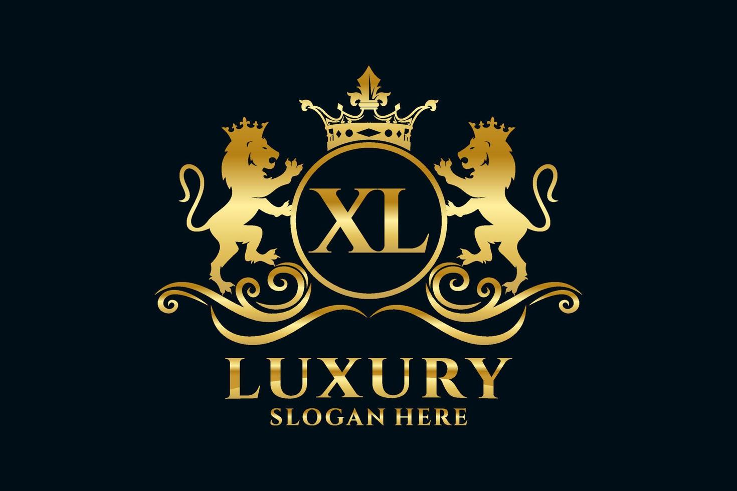 Anfangsbuchstabe xl lion royal Luxus-Logo-Vorlage in Vektorgrafiken für luxuriöse Branding-Projekte und andere Vektorillustrationen. vektor