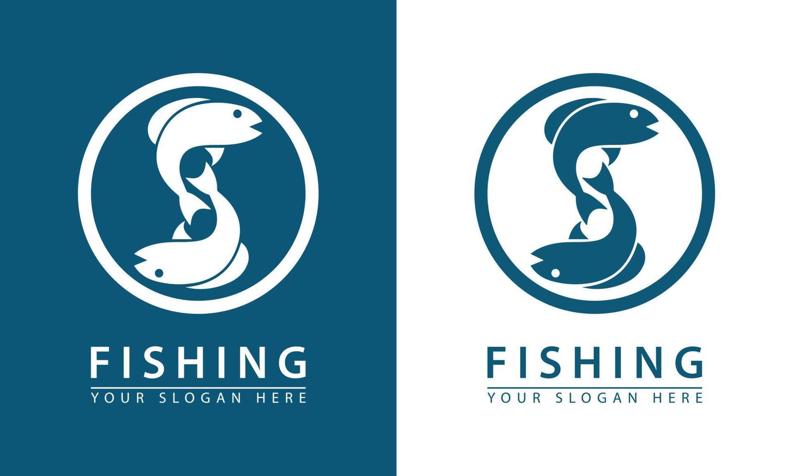 logotyp ikon i cirkel silhuett av två hav fisk. vektor