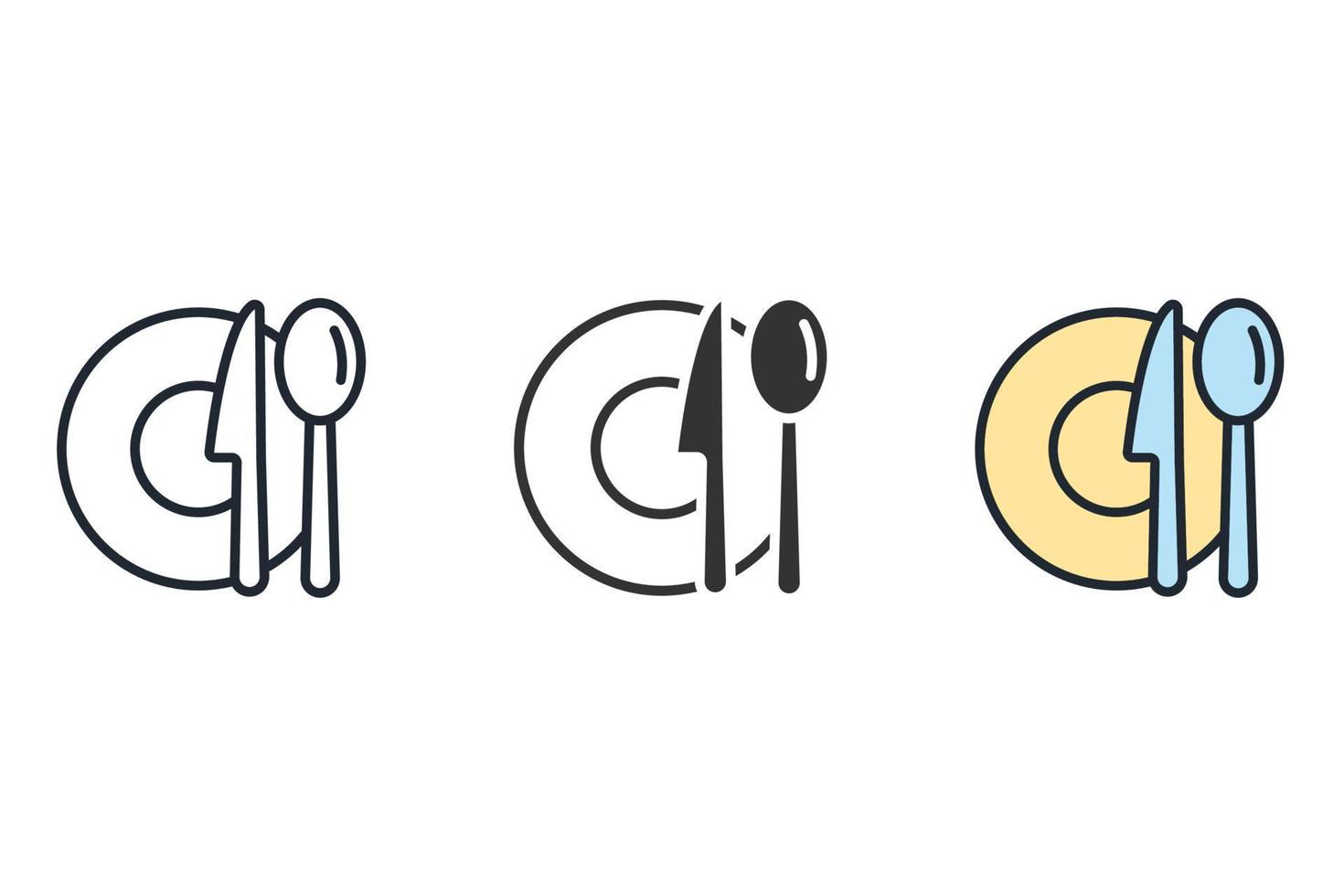 måltid bryter ikoner symbol vektor element för infographic webb
