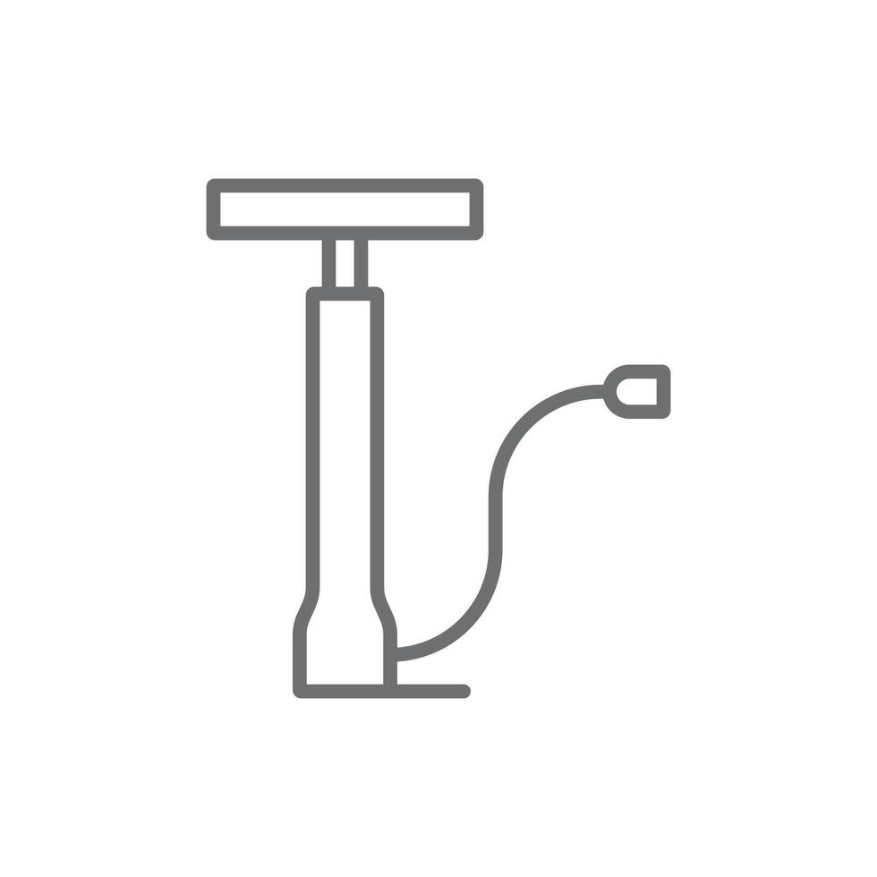 eps10 grå vektor cykel cykel hand pump abstrakt linje ikon isolerat på vit bakgrund. luft pump översikt symbol i en enkel platt trendig modern stil för din hemsida design, logotyp, och mobil app