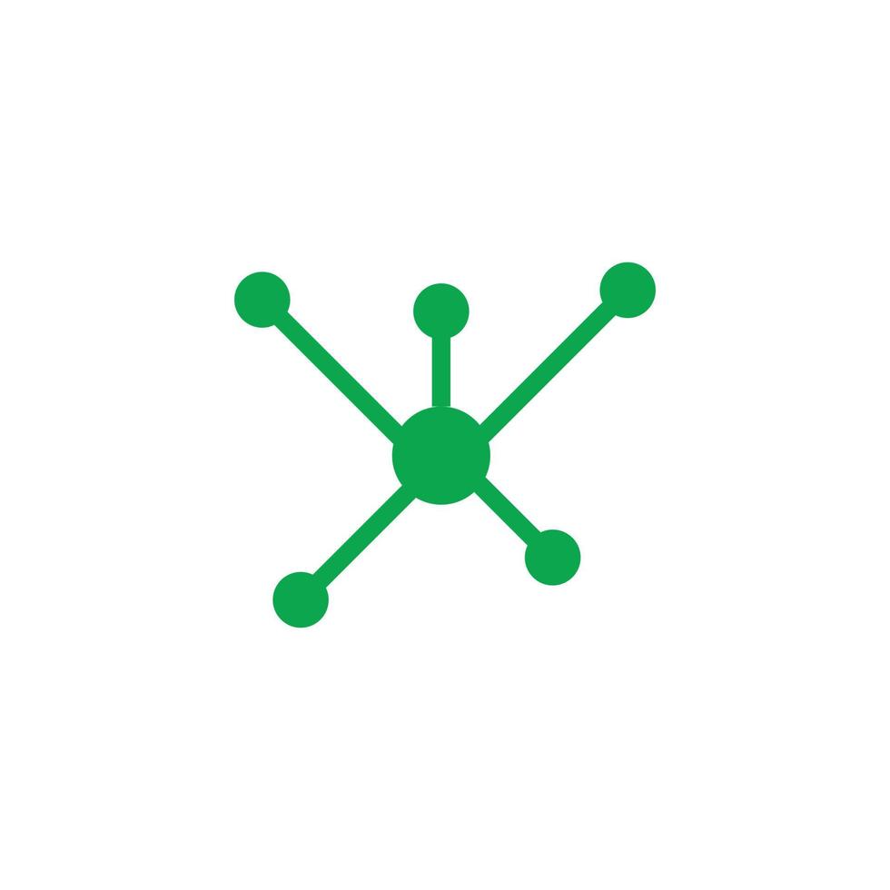 eps10 grünes Vektor Business Network Line Art Symbol isoliert auf weißem Hintergrund. Verbindungsstruktur-Umrisssymbol in einem einfachen, flachen, trendigen, modernen Stil für Ihr Website-Design, Logo und mobile App