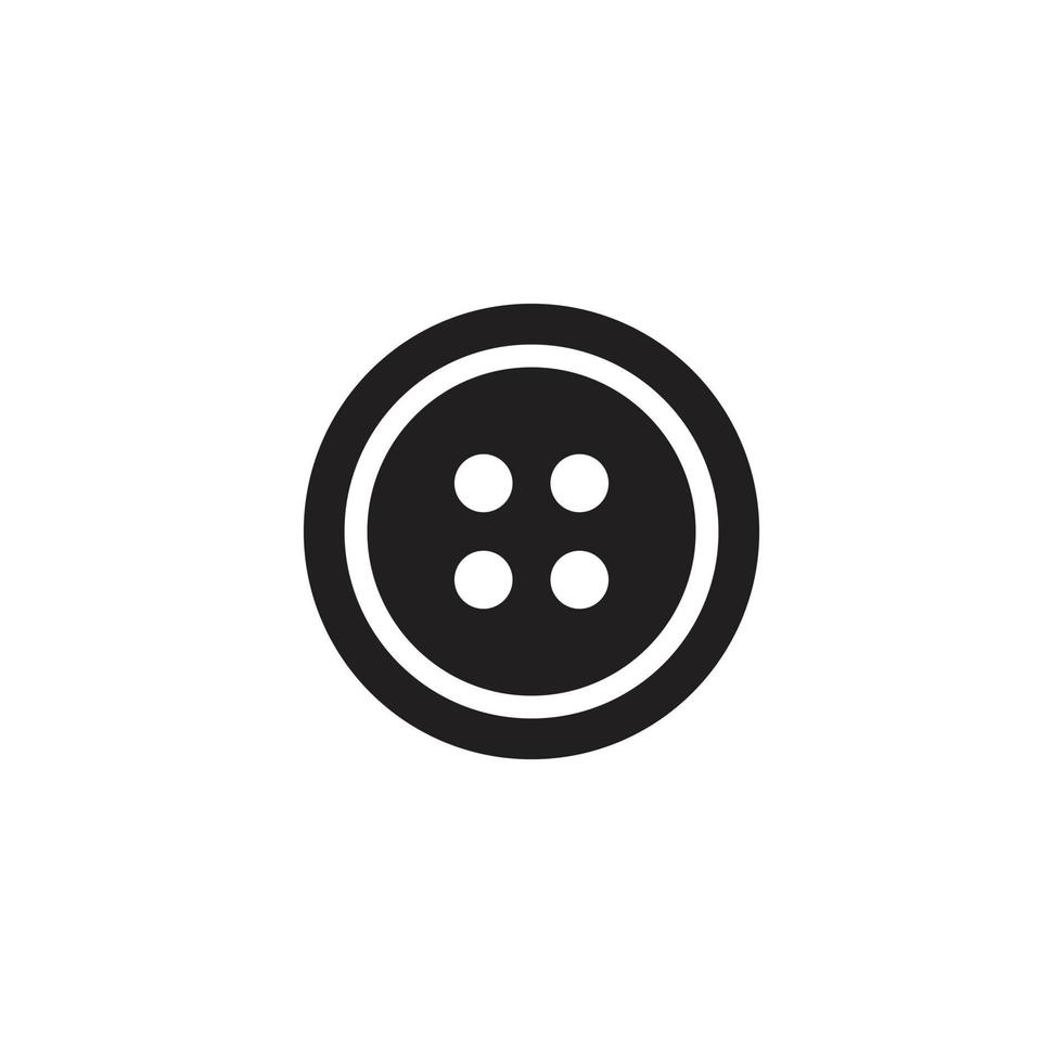 eps10 schwarz Vektor Kleidung Knopf solide Symbol isoliert auf weißem Hintergrund. Mode- und Handarbeitssymbol in einem einfachen, flachen, trendigen, modernen Stil für Ihr Website-Design, Logo und mobile Anwendung