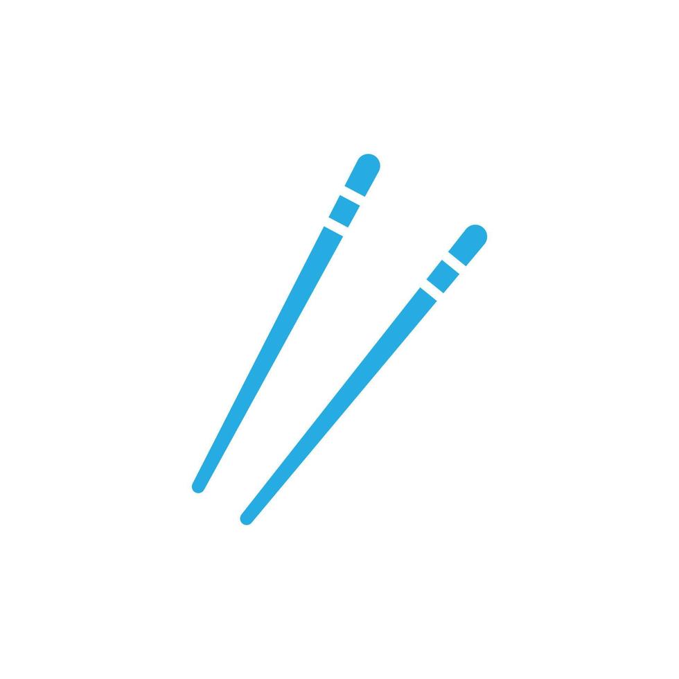 eps10 blå vektor bambu ätpinnar abstrakt fast ikon isolerat på vit bakgrund. kinesisk matpinne par symbol i en enkel platt trendig modern stil för din hemsida design, logotyp, och mobil app