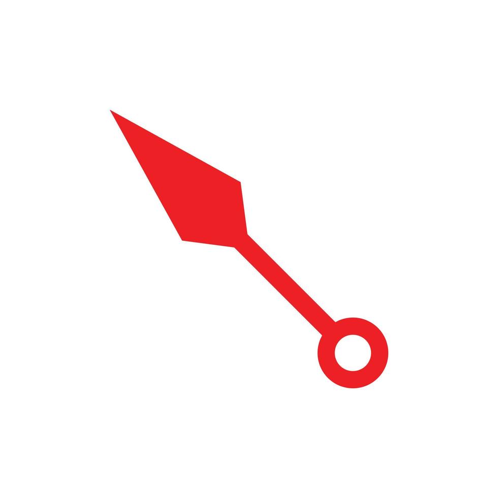 eps10 röd vektor kunai abstrakt fast ikon isolerat på vit bakgrund. dolk symbol i en enkel platt trendig modern stil för din hemsida design, logotyp, och mobil Ansökan