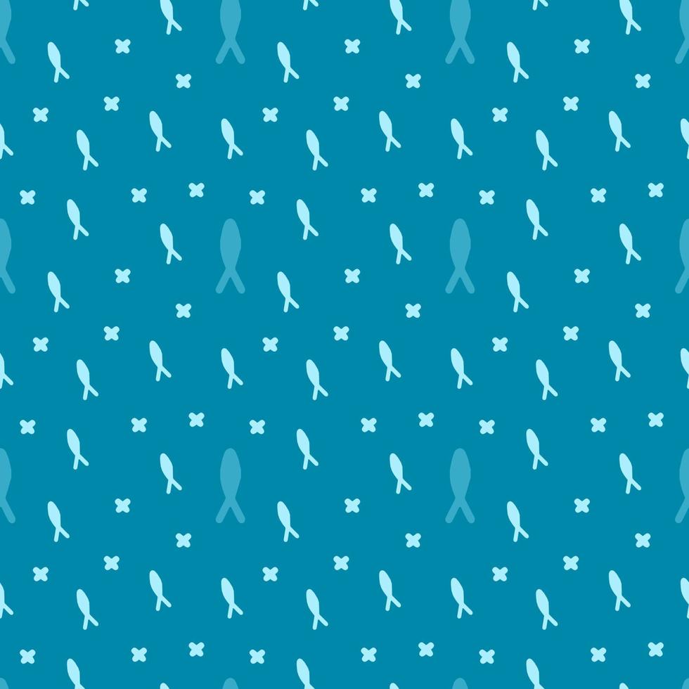 Mini-Fisch nahtloser Hintergrund. geometrische Mustergestaltung. blaue farbe bestickte textur ideal für herrenhemd, männliche mode, kindermode, tasche, tapete, hintergrund. vektor
