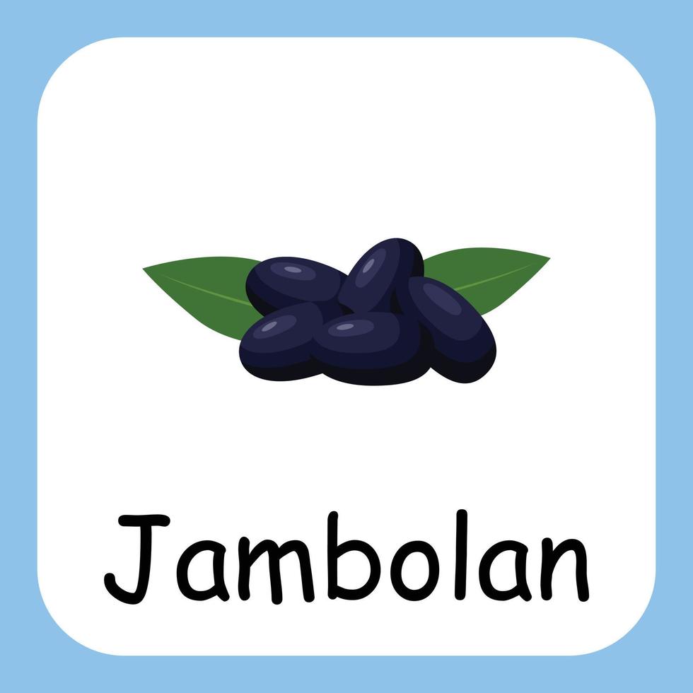 Jambolan-Clipart mit Text, flaches Design. Bildung für Kinder. Vektor-Illustration vektor