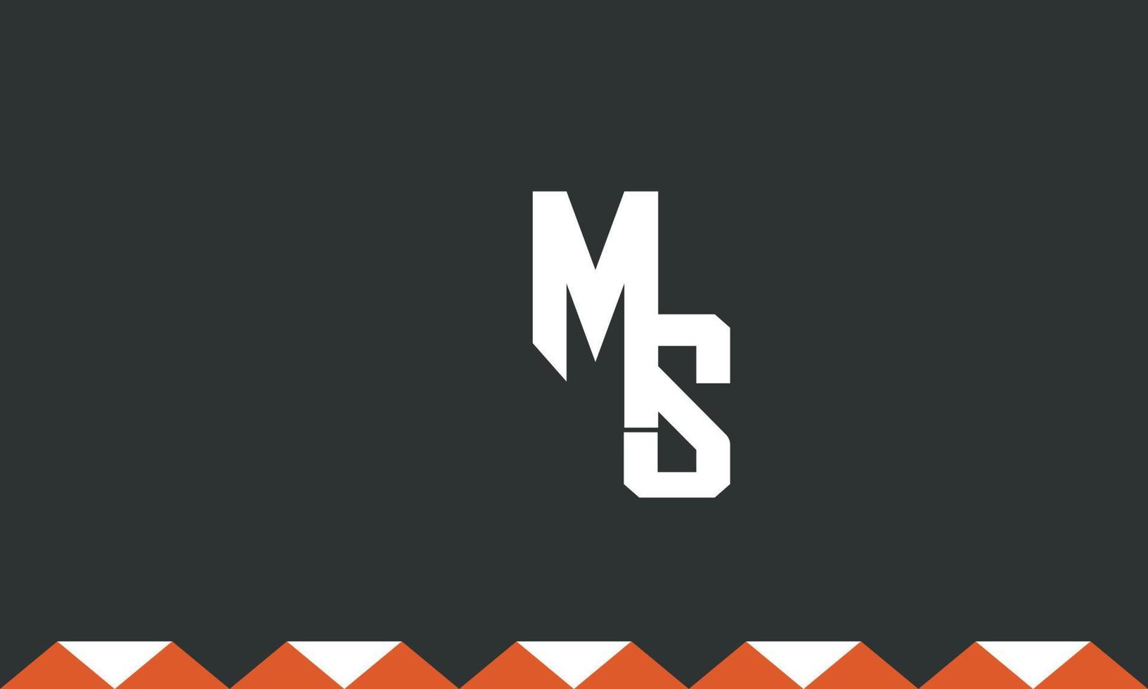 alfabetet bokstäver initialer monogram logotyp ms, sm, m och s vektor