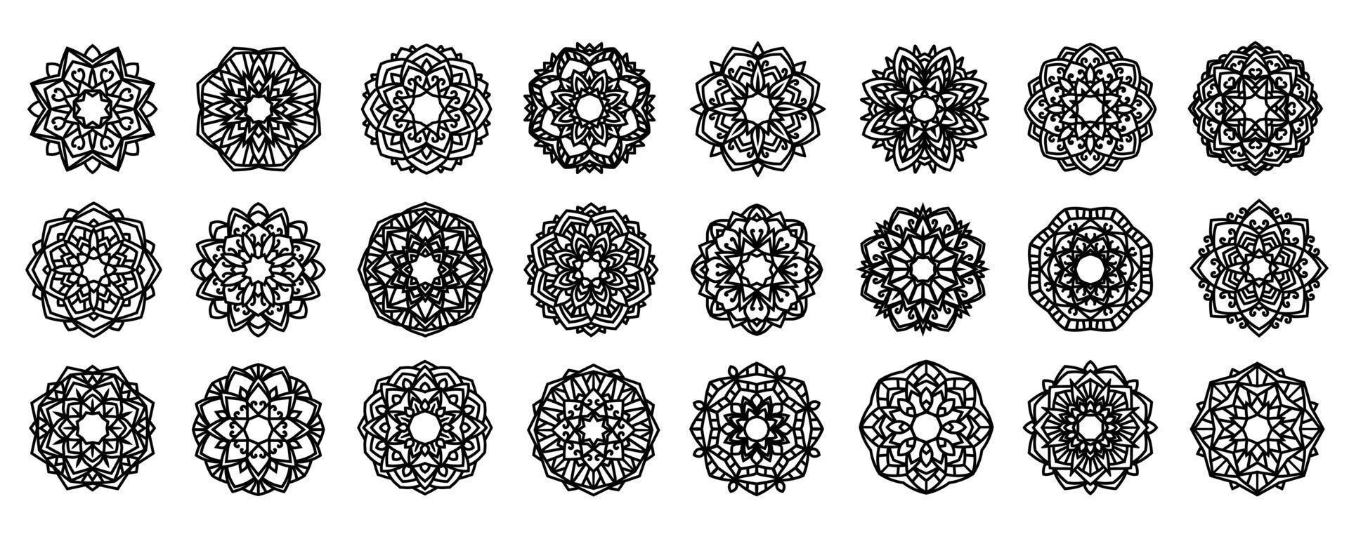 Lotus-Vektor-Mandala-Vektor-Vorlagensatz zum Schneiden und Drucken. vektor