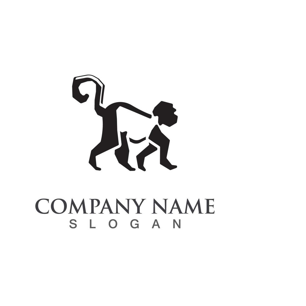 Affe Tier Symbol Logo Design Vorlage Illustration Vektor