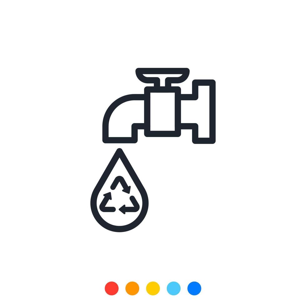 vatten bevarande ikon, kran ikon, vektor och illustration.
