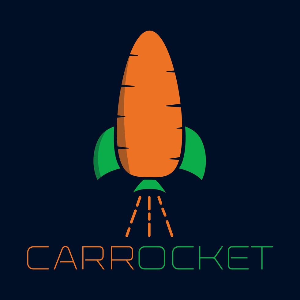 morot raket, carrocket, vegetabiliska logotyp, Plats, modern, kreativ, vektor, illustration, romanarts49 vektor