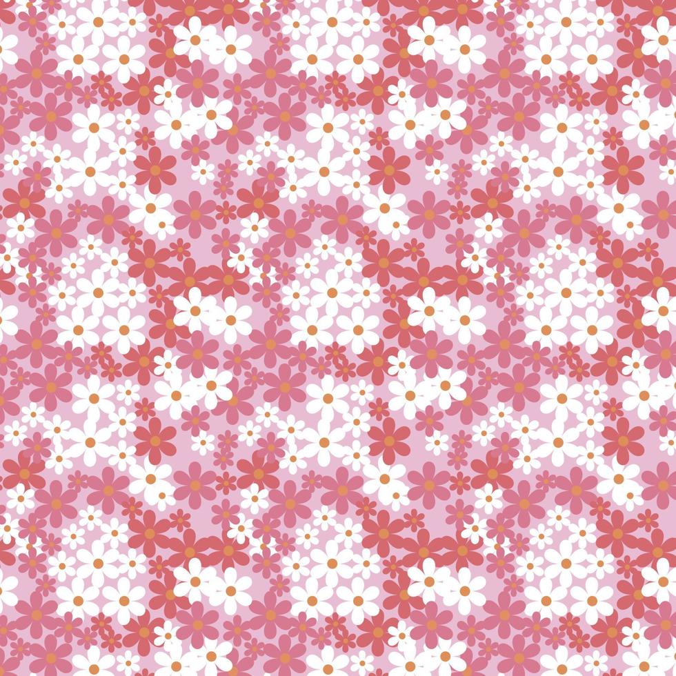 rosa und weißes Blumenmuster vektor