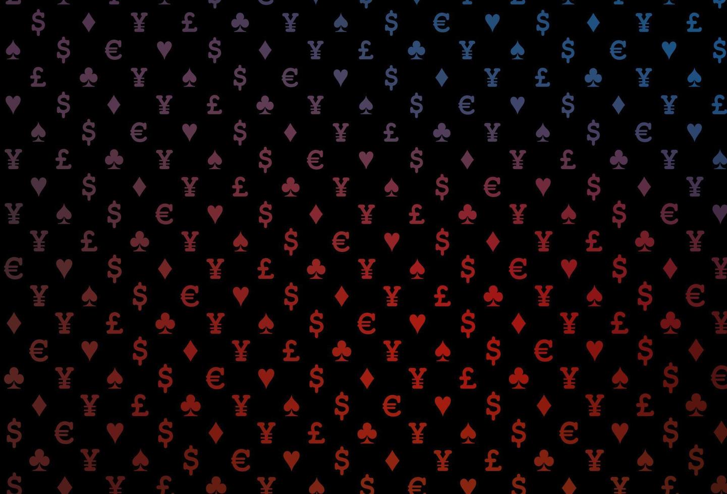 mörkblå, röd vektormall med pokersymboler. vektor