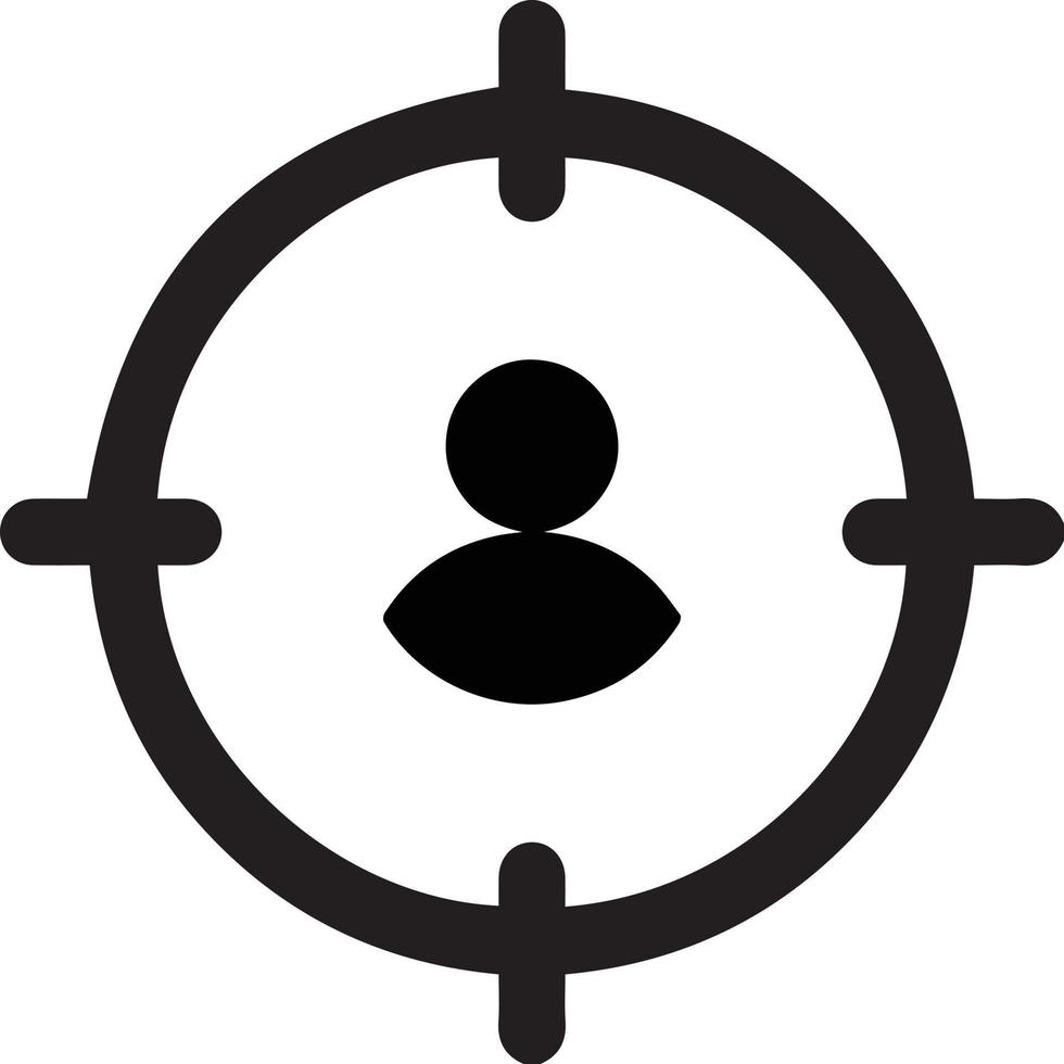 Benutzerzielsymbol. Benutzervektorsymbol für Fokusziel. Ziel-Ziel-Symbol. Zielfokuspfeil. Design von Marketingzielen vektor