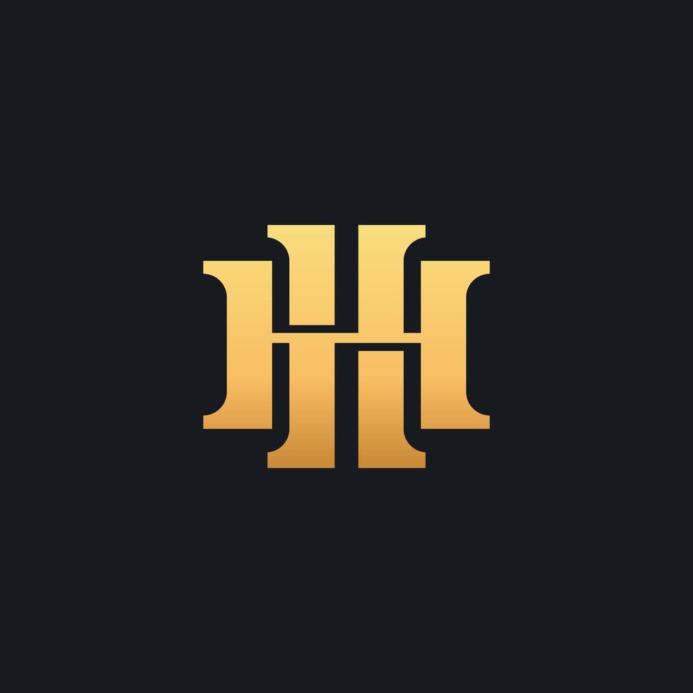 första h hh monogram logotyp mall. första baserad brev ikon logotyp vektor