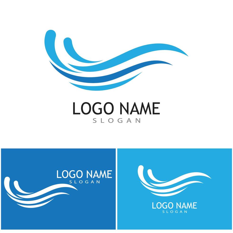 Wasserwelle Symbol Vektor Illustration Design Logo