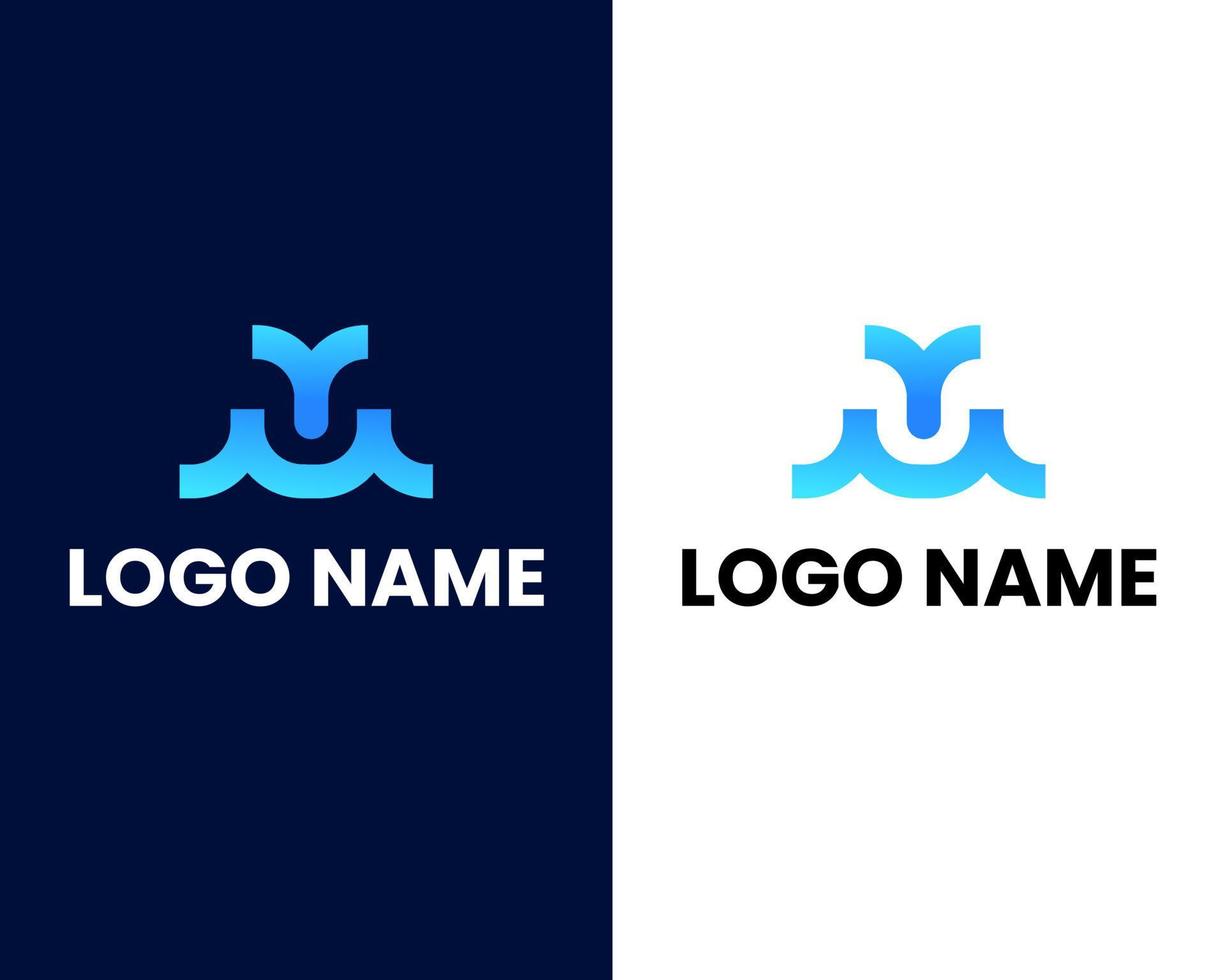 bokstaven u och y modern logotyp designmall vektor