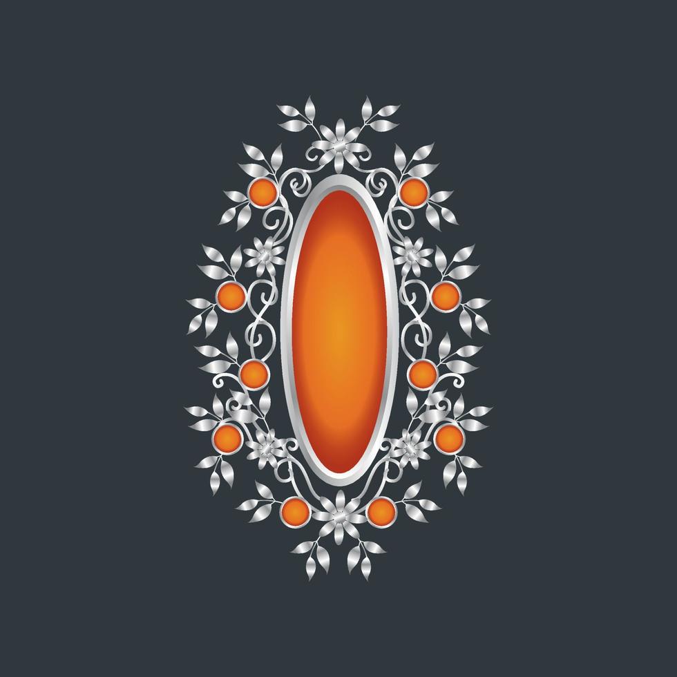Luxus-Schmuck-Ornament-Hintergrunddesign aus Silber vektor