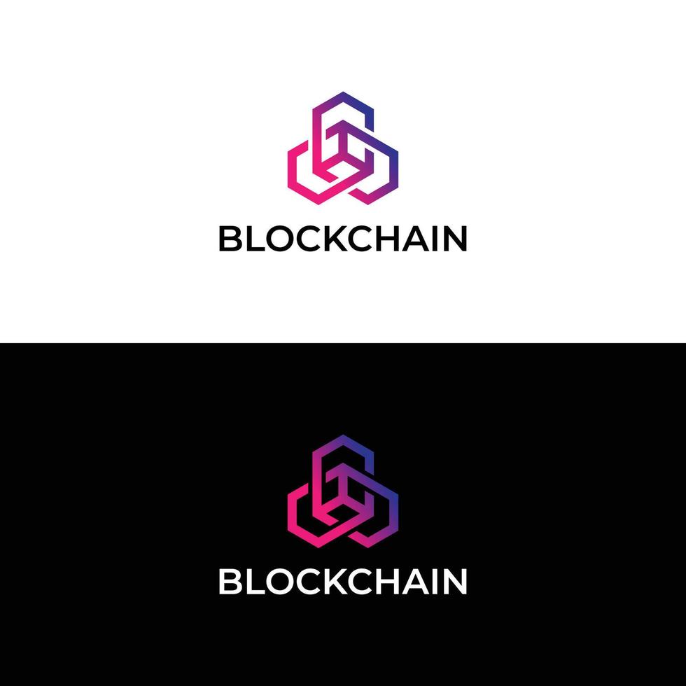 Modernes Logo-Design für Blockchain-Technologie vektor