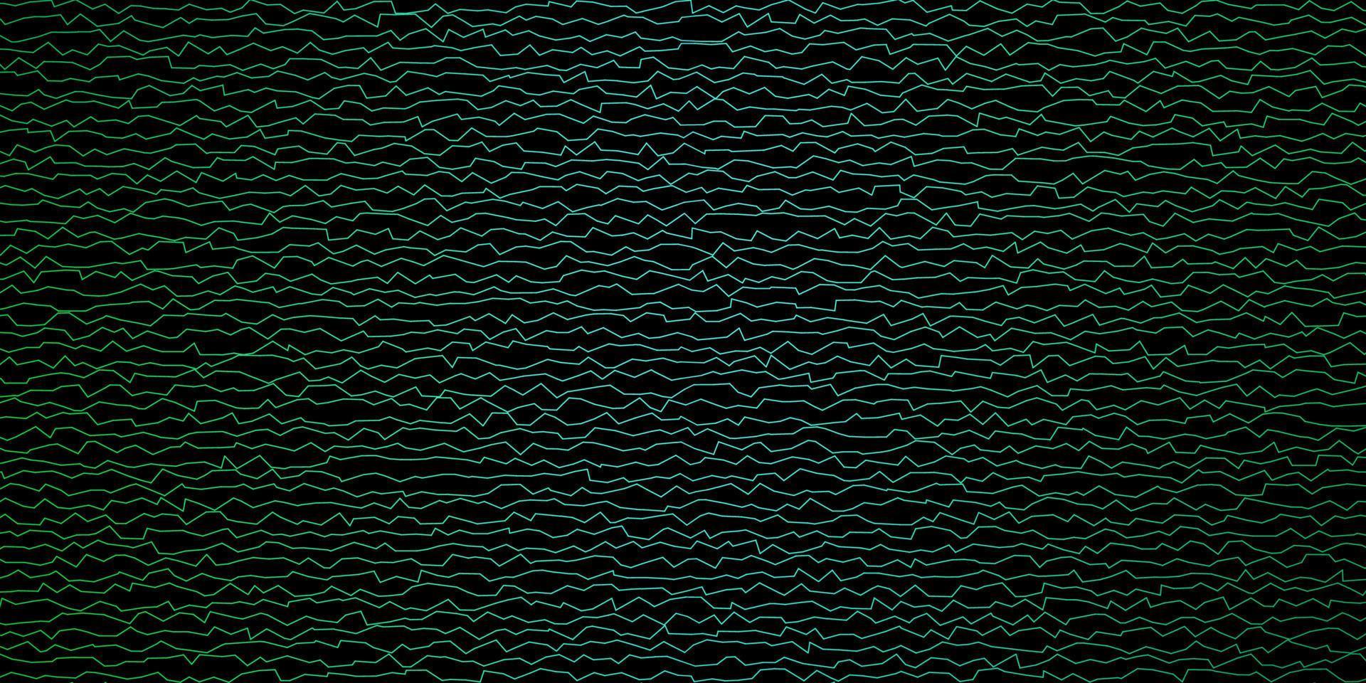mörkgrönt vektormönster med böjda linjer. vektor