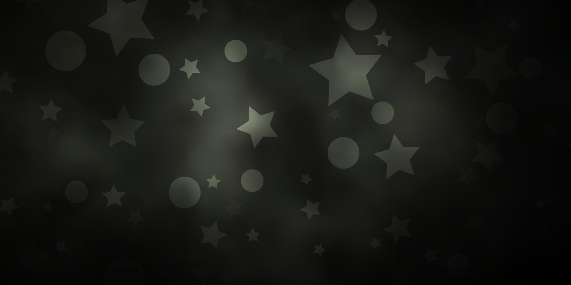 mörk grå vektor layout med cirklar, stjärnor.