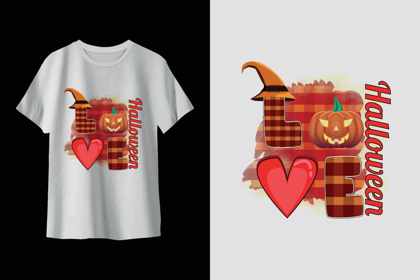 liebe Halloween weißen T-Shirt-Design vektor