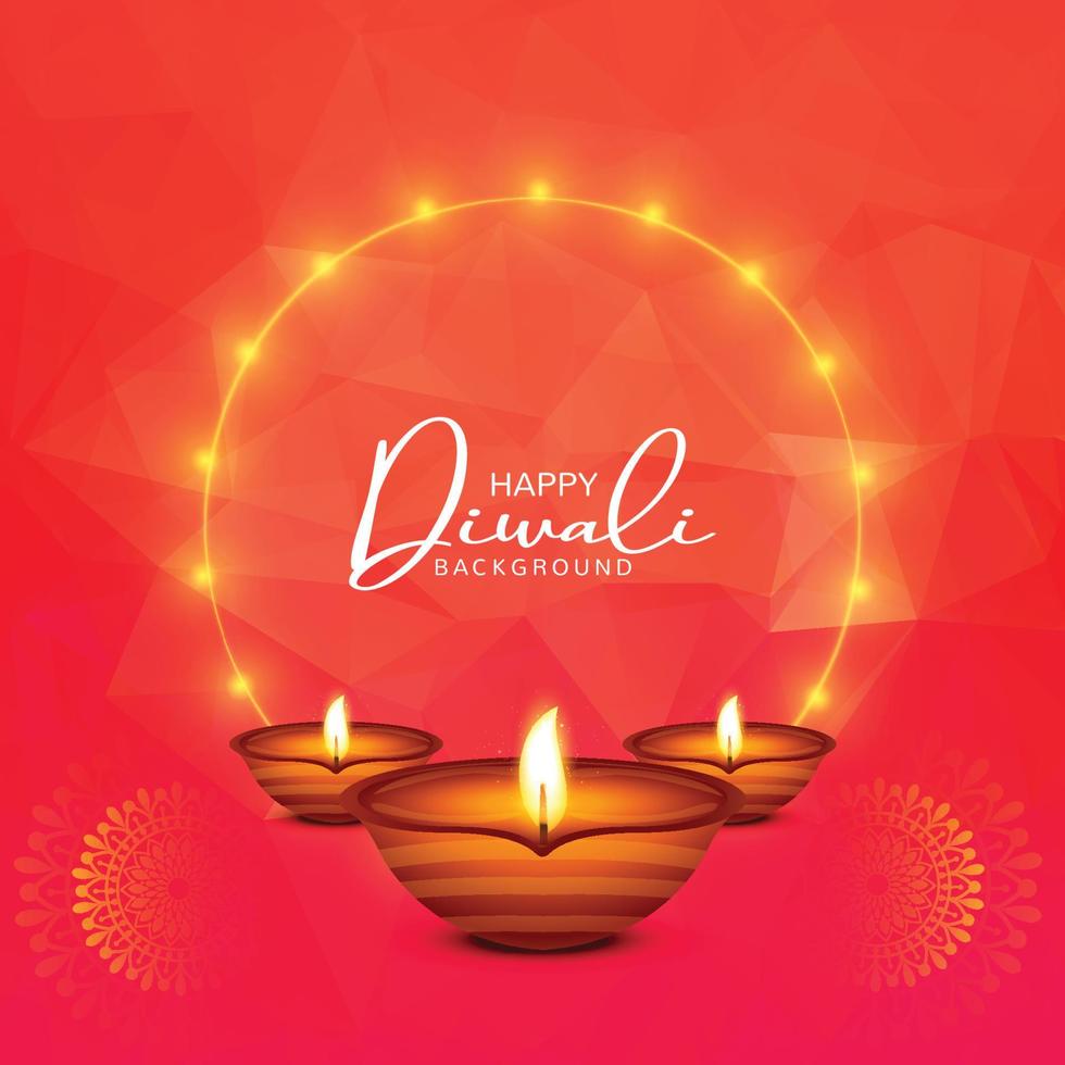 elegant Lycklig diwali dekorativ firande färgrik kort design vektor